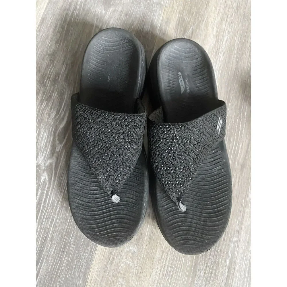 *Skechers Women's GOwalk Smart Riviera Sandals Black Size US 9 #140055
